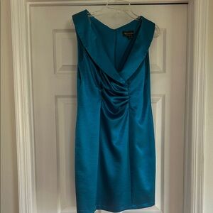 Connected Apparel Teal Sleeveless Mini Dress